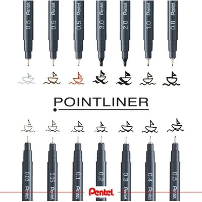 PENT.S20P-03A POINTLINER BLACK 0,03MM
