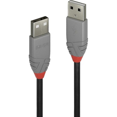 Lindy USB USB 2.0 USB-A zástrčka USB-A zástrčka 1m černý sivý