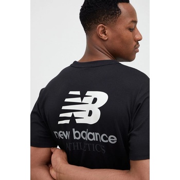 New Balance Памучна тениска New Balance в черно с принт (MT31504BK)