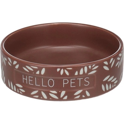 Flamingo Miska keramická pro hlodavce Leafs hnědá 12 cm 200 ml