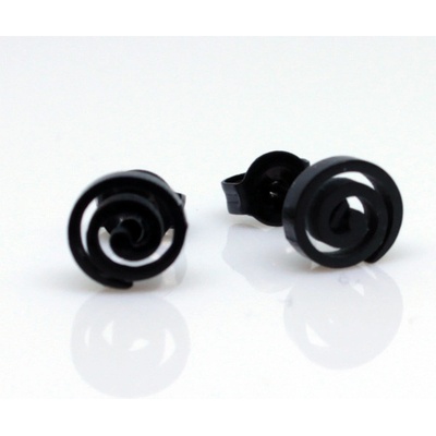 Steel Edge náušnice kôstky z chirurgickej ocele WJHE134 Čierna