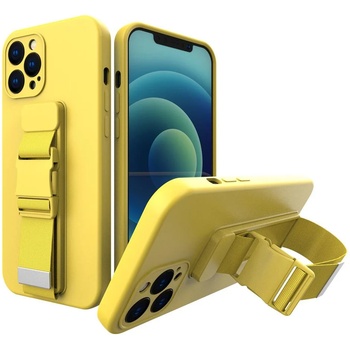 HQWear Кейс от TPU материал с каишка Rope case за Apple iPhone 12 Mini, Жълт (KXG0021590)