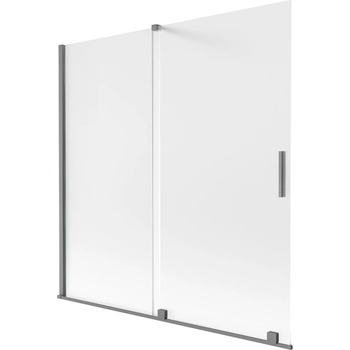 Mexen Velar двукрилен плъзгащ се параван за вана 160 x 150 см, матирано стъкло, gun metal - 896-160-000-31-95 (896-160-000-31-95)