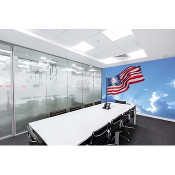 DIMEX ART s. r. o Самозалепваща се флизелинова фототапета американско знаме на вятъра 375 x 250 см