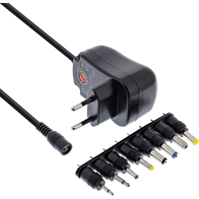 InLine 26608O захранващ адаптор и инвертор На закрито 12 W Черен (26608O)