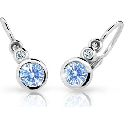 Danfil dievčenské náušnice C1984 z bieleho zlata arctic blue brizura