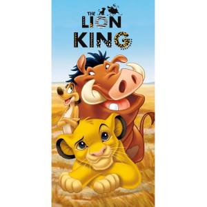 Jerry Fabrics Синя-кафява памучна детска кърпа 70x140 cm Lion King - Jerry Fabrics (20TW314)