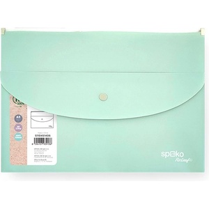 SPOKO Калъф за документи SPOKO ReLeaf PP A/5 с цип и DL патент SoftTouch ментово зелен S110451406 (S110451406)