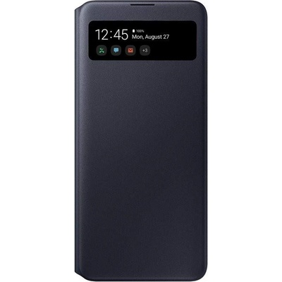 Samsung Galaxy S-View Wallet Cover EF-EA715PB - оригинален калъф през който виждате информация от дисплея за Samsung Galaxy A71 (черен)