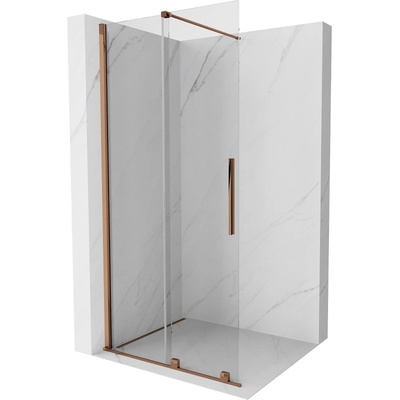 Mexen Velar плъзгаща се душ стена Walk-in 90 x 200 cm, прозрачно 8 mm, розово злато (871-090-000-03-60)