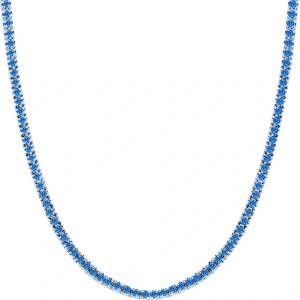 SAVICKI Тенис колие, бяло злато 585, сини сапфири 5.840ct 3.0 мм 42 см