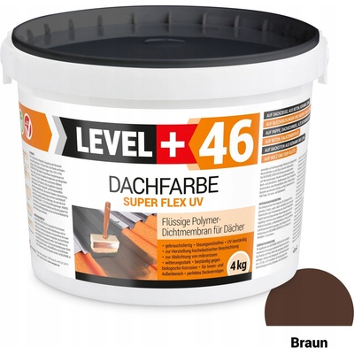 Hnědá tekutá fólie střešní Barva 4kg Level+46