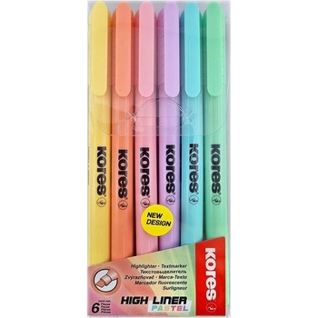 Popisovač na biele a flipchartové tabule sada 1-3 mm kužeľový KORES K-Marker 6 rôznych farieb