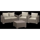 Keter California set stôl + 2 kreslá + dvojsedadlová pohovka Cappuccino