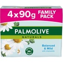 Palmolive Naturals Balanced & Mild tuhé toaletní mýdlo 4 x 90 g