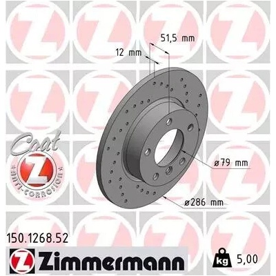 Brzdový kotúč Zimmermann 150.1268.52