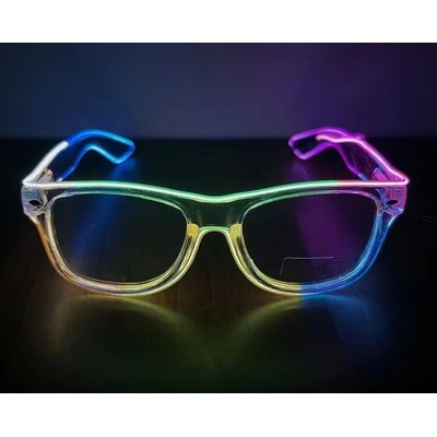 RAVEON Svítící brýle Wayfarer style | Transparent multicolor – Sleviste.cz