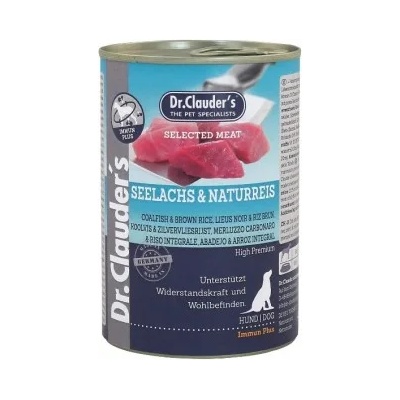 Dr.Clauder's - Selected Meat Seelachs Naturreis Pre Biotics - храна за възрастни кучета с американска треска и кафяв ориз - 2 броя х 800 гр