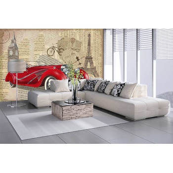 DIMEX ART s. r. o Самозалепваща се флизелинова фототапета винтидж плакат 375 x 250 см