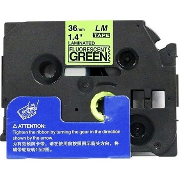 Pro Brother Съвместима лента с Brother TZ-D61/TZe-D61, сигнал 36mm x 8m, черен печат/зелен фон (TZeD61)