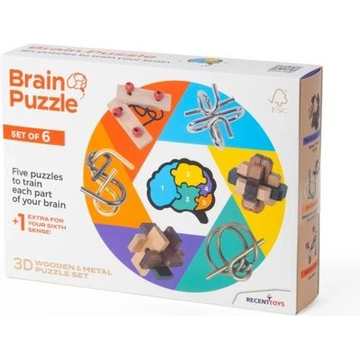 Recent Toys Brain Puzzle - комплект от 6 броя