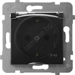 Ospel - Външна домашна розетка без рамка SHUKO 230V ARIA IP44 черна (OE0033)
