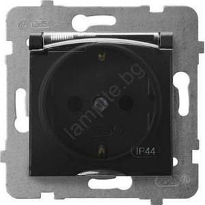 Ospel - Външна домашна розетка без рамка SHUKO 230V ARIA IP44 черна (OE0033)