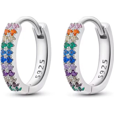GRACE Silver Jewellery Stříbrné duhové náušnice s barevnými zirkony E-B2E026/372