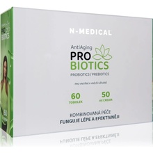 N-Medical Antiaging Probiotics tobolky na podporu imunitného systému 60 ks + N-Medical Antiaging Probiotics Cream pleťový krém pre zrelú pleť 50 ml