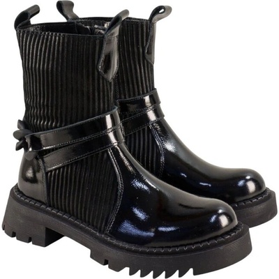 МОДЕРНИ ДАМСКИ БОТИ ЕСТЕСТВЕН ЛАК И СТРЕЧ С АТРАКТИВНА ВИЗИЯ