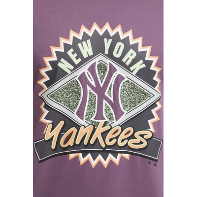 47 brand Памучна тениска 47 brand MLB New York Yankees в лилаво с принт BB017TEMIME634148II (BB017TEMIME634148II)