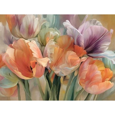 Obraz barevných tulipánů 1 deska 80x60