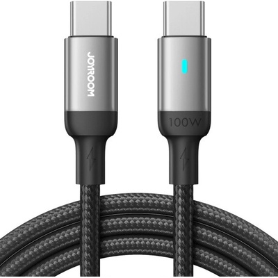 Joyroom S-CC100A10 opletený nabíjací a dátový, 100W USB-C/USB-C na iPhone/iPad/MacBook/AirPods, 1,2m, černý