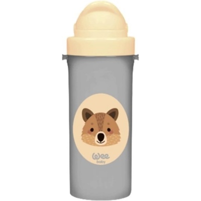 Wee Baby Чаша със сламка Wee Baby - Friends, 300 ml, лисица, черна (395)