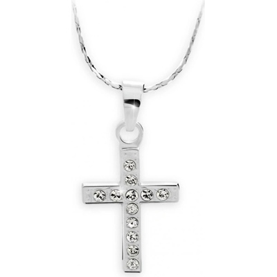 JSB čirý se Swarovski elements křížek krystal 14671