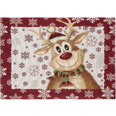 SCANquilt prostírání MOTIV veselý sobík červenosmetanová prostírání 30x45cm