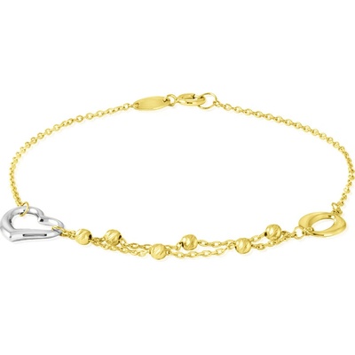 Gemmax Jewelry zlatý řetízkový s přívěskem srdce GLBCN183475