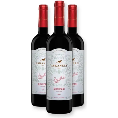 Askaneli Brothers Askaneli MUKUZANI červené suché gruzínske víno 12,5% 3 x 0,75 l (holá lahev)