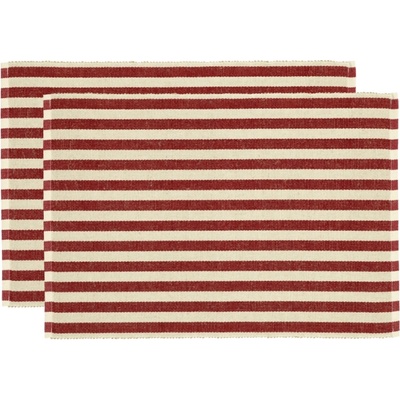 Södahl Set dvou červených prostírání Stripe 48x33 cm