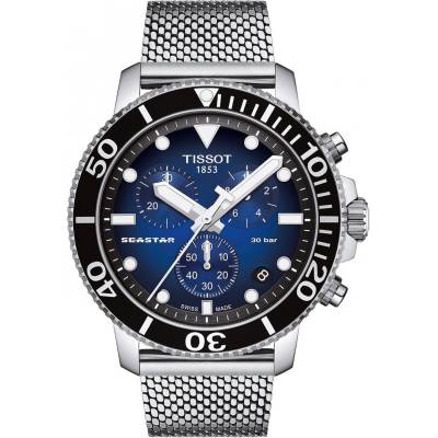 Tissot Мъжки часовник Tissot Seastar 120.417. 11.041. 02, Сив / Син (TIS120.417.11.041.02)