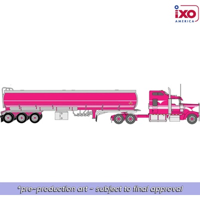 IXO Kenworth W900 1990 s návěsem Růžová 1:64