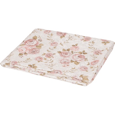 Покривка в цвят екрю с китайски рози - кръгла 140