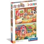 Clementoni Clementoni: Животните във фермата пъзел - 2 x 20 части (24818)