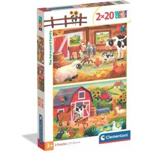 Clementoni Clementoni: Животните във фермата пъзел - 2 x 20 части (24818)