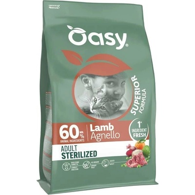 Oasy Cat Superior Sterilizovaný Jehněčí 1,5 kg