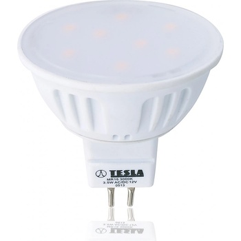 TESLA LED žárovka GU5,3 MR16 3,5W 12V 230lm 100° 15 000hod 3000K Teplá bílá CRI Ra?80