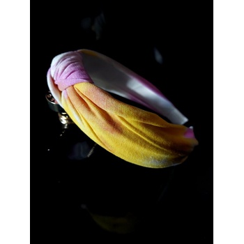 Radi handmade Диадема с възел от трико в жълти и цикламени нюанси (835)