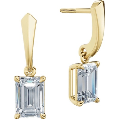 DF dámske náušnice 6429, žluté zlato s laboratorními diamanty o celkové váze 3.00 ct VS1/F