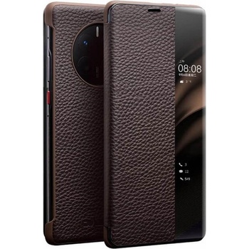 Qialino Активен Кожен Калъф за Huawei Mate 50 Pro, Qialino Smart Book Case, Кафяв (5906601118615)