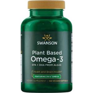 Swanson Plant Based Omega-3 | Featuring life's Omega [120 Гел капсули]